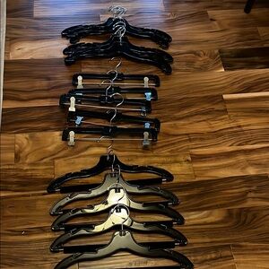 Set of Black Plastic Hangers